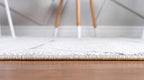 Unique Loom Trellis Frieze Collection Area Rug - Geometric (4' x 6' Oval, Ivory/ Gray)