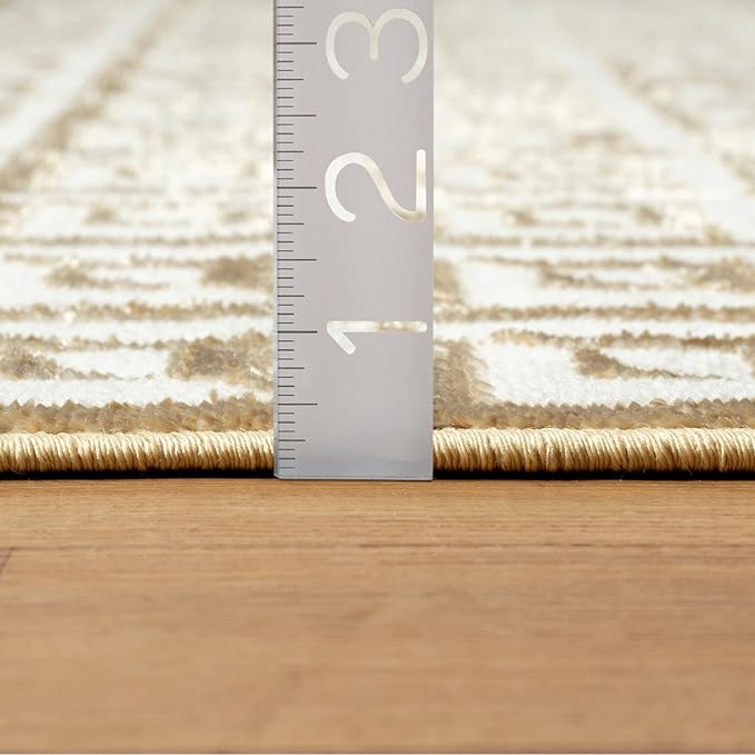 LUXE WEAVERS Geometric Greek Pattern Area Rug, Gold, 6'X9'