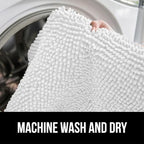 GORILLA GRIP Bath Rug Mat 60x24, Thick Soft Absorbent Chenille, Quick Dry Microfiber Mats, Rubber Backing Washable Shower Floor Rugs, Bathmat Runner, US Designed Bathroom Home Decor Accessories White