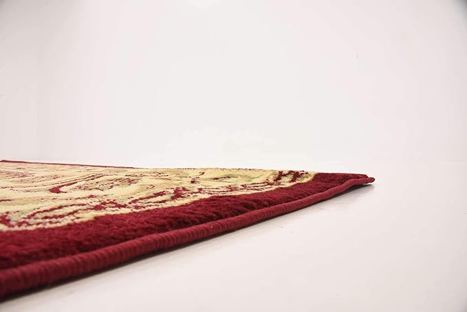 Unique Loom Versailles Collection Traditional Classic Medallion Floral Motif Area Rug (6' 0 x 6' 0 Square, Burgundy/ Ivory)