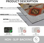 Geometric Pattern Bath Mats for Bathroom American Navajo Style Aztec Floor Bath Rugs Machine Washable Bathmat Carpet Rug Room Decor for Shower Floor 20 X 31 Inch Mat