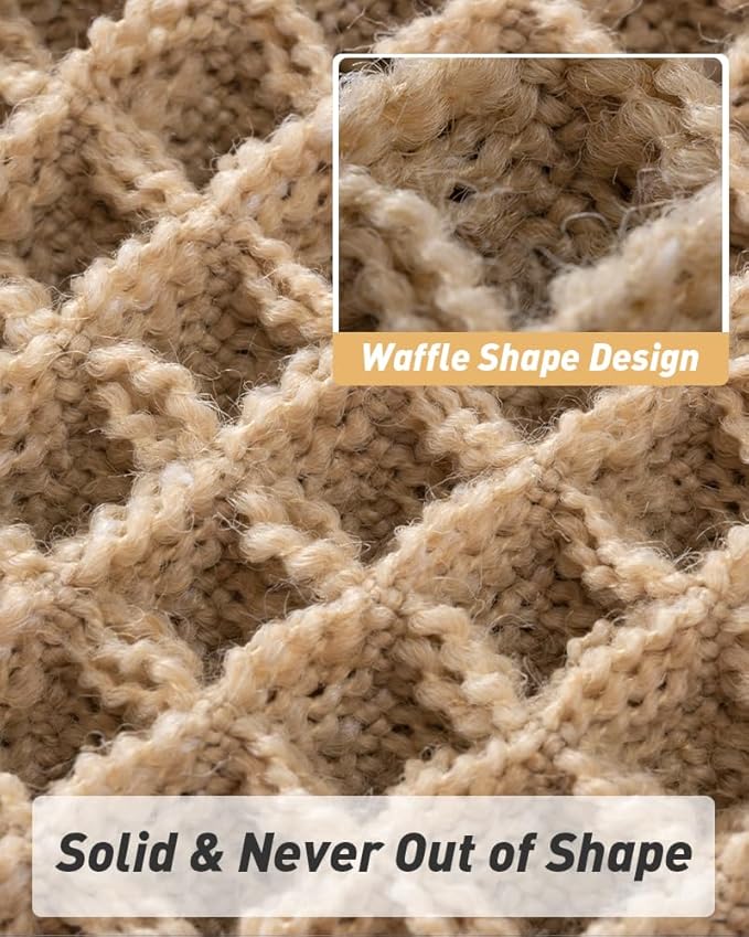 AMOAMI Upgraded Waffle Runner Rug, Super Absorbent Non Slip Bath Mats for Bathroom Floor, Machine Washable Bathroom Boho Runner Rug with Tassels, Ideal for Hallway Bedroom Laundry Room,17" x 60"