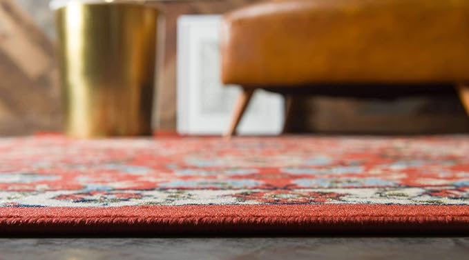 Unique Loom Espahan Collection Area Rug - Cape Cod (4' 1" x 6' 1" Rectangle, Terracotta/ Black)