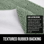 GORILLA GRIP Plush Absorbent Shaggy Chenille Bath Rug Mat for Square Toilet Base with Rubber Backing, Machine Washable Rugs, Soft Microfiber Contour Mats for Toilets, Bathroom Decor, Sage