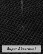 AMOAMI Upgraded Waffle Bath Mat, Super Absorbent Non Slip Bath Mats for Bathroom Floor, Machine Washable Bathroom Rugs with Tassels, Rubber Backed Bathroom Mats, Ultra Soft, 18" x 30", Black