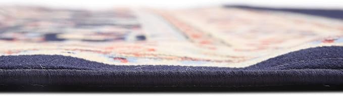 Unique Loom Sialk Hill Collection Area Rug - Washington (8' Square Navy Blue/Cream)