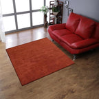 Hand Knotted Loom Wool ECO-Friendly Area Rugs - 6'x6', Square, Light Red Color, Solid Plain Design, High Pile Handmade Anti Skid Area Rugs for Living Room, Bed Room (L00111)