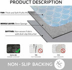 Mermaid with Harp Bath Rugs Microfiber Bathroom Mat Soft Plush Shaggy Shower Mat for Bathroom Fluffy Comfortable Water Absorbent Carpet Non-Slip Machine Washable 20"X30"