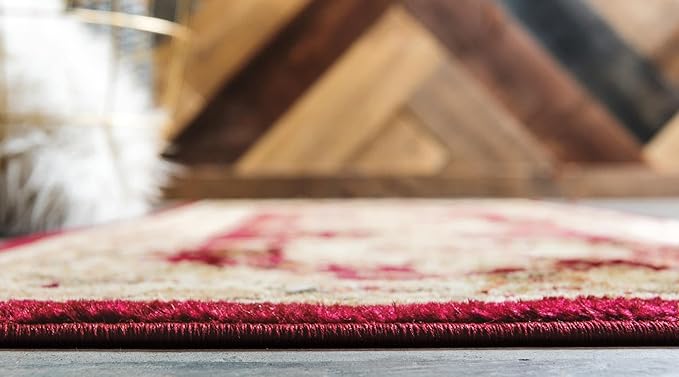 Rugs.com Chateau Collection Rug – 2' x 5' 3 Runner Red Medium Rug Perfect for Hallways, Entryways