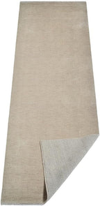 Hand Knotted Loom Wool ECO-Friendly Area Rugs - 2'6''x10', Runner, Beige Color, Solid Plain Design, High Pile Handmade Anti Skid Area Rugs for Living Room, Bed Room (L00111)
