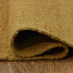 Rugsotic Carpets Hand Woven Flat Weave Kilim Wool ECO-Friendly Area Rugs - 10'x10', Square Shape, Gold Color, Solid Plain Design, Low Pile Handmade Area Rugs for Living Room, Bed Room (D00111)