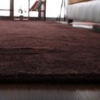 Rugsotic Carpets Hand Knotted Gabbeh Wool 5'x8' Area Rug Solid Brown L00111
