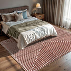 GLN Rugs Contemporary Collection - Machine Washable Area Rug, Contemporary Washable, Non Slip, Low Pile Chenille Rug, Living Room, Bedroom, Kitchen Rug (8' x 10' Beige Orange)