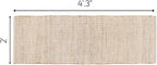 Savi Home Jute Cotton Hand Woven Area Runner Rug 2'x4.3', Natural Fibers, Rustic Farmhouse Style Rug, Vintage Bohemian Decor Rug for Bedroom, Dinning Room, Hallway, Office