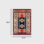 Vintage Boho Area Rugs Multicolor Ethnic Style Geometric Splicing Carpets Bedroom Living Room Kitchen Floor Mats Indoor Outdoor Non-Shedding Runner Rug Home Décor Carpet 4' X 7'