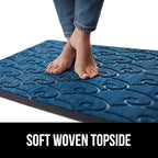 GORILLA GRIP 100% Waterproof All-Season WeatherMax Doormat, 47x35, US Designed Natural Rubber, Stain and Fade Resistant, Low Profile Indoor Outdoor Door Mats, Easy Clean Patio Mat, Ocean Blue Waves