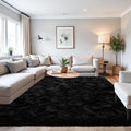 Beglad Fluffy Area Rugs 4x6 Feet, Modern Minimalist Style Shag Rugs, Non-Slip Indoor Carpet Soft Rugs for Bedroom, Living Room & Kids Room, Black