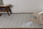 Capitola Hand-Tufted Wool Rug 4x6 Blue Coastal, Rustic Area Carpet for Bedroom Living Room, Textured Natural PB Style, Soft Wool Accent Mat