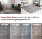 Keen Home Design 5x7 Rug - Machine Washable Area Rug with Non-Slip Backing, Ideal for Living Room, Dining Room, Bedroom - Vintage, Easy Clean, Durable, Low Pile Rug - (5' x 7')