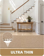 Color&Geometry Door Mat 3'x12' Runner Rug with Rubber Backing, Non Slip Washable Hallway Runner Kitchen Runner Rug, Carpet Runners for Hallway Living Room Bedroom, Beige (Rolled-up NO Creases)