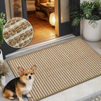 Braided Bath Mat,Boho Small Bathroom Rugs Non Slip Washable Super Absorbent Quick Dry Farmhouse Bathroom,Bedroom Decor,17"x24"Brown