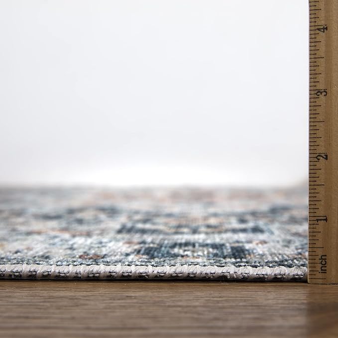 Bloom Rugs Caria Washable Non-Slip 5x7 Rug - Terracotta/Teal Traditional Area Rug for Living Room, Bedroom, Dining Room, and Kitchen - Exact Size: 5' x 7'