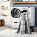 vivorug Grey Runner Rug 2x10 Machine Washable Rug with Non-Slip Backing, Ideal for Kitchen Hallway Entryway Laundry Room - Vintage Floral, Durable, Easy Clean, Low Pile Carpet Runner