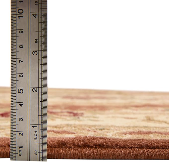 Unique Loom Versailles Collection Traditional Classic Floral Motif Area Rug (8' 0 x 8' 0 Round, Terracotta/ Ivory)