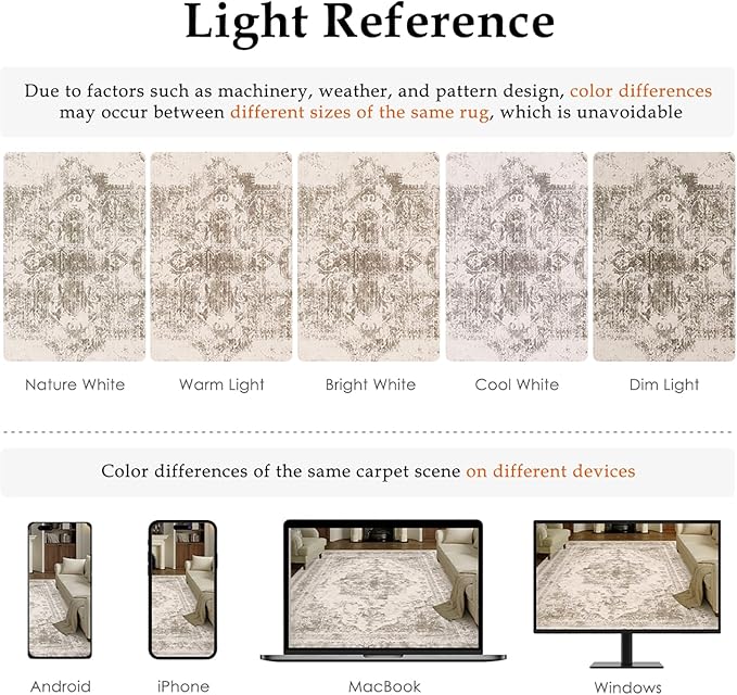 Runner Rug 2x8 Beige Hallway Washable Carpet Non Slip Vintage Medallion Carpet Low Pile Soft Distressed Retro Indoor Long Rug for Entryway Kitchen Bathroom Laundry Bedroom