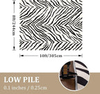 YIHOUSE Tiger Washable Area Rugs 8'x10', Black and Beige Modern Rug for Living Room, Bedroom, Ultra Thin Animal Stripe Print Rug for Girls Boys Nursery, Playroom, Dorm Room