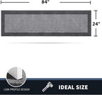 PURRUGS Dirt Trapping Door Mat 24" x 84", Non-Slip/Skid Machine Washable Entryway Rug, Shoes Scraper, Throw Rug, Super Absorbent Area Rug for Muddy Wet Shoes and Paws, Light Grey & Grey