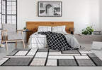 Geometric 8x10 Area Rug - Decorative Home & Office Rug - Non-Fading Polyester Material - Carpet Modern Abstract Rug Living Room Dining Bedroom Rug - Sand 8x10