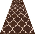 House, Home and More Skid-Resistant Carpet Runner – Moroccan Trellis Lattice – Coffee Brown & Vanilla Cream – 6 Feet X 26 Inches