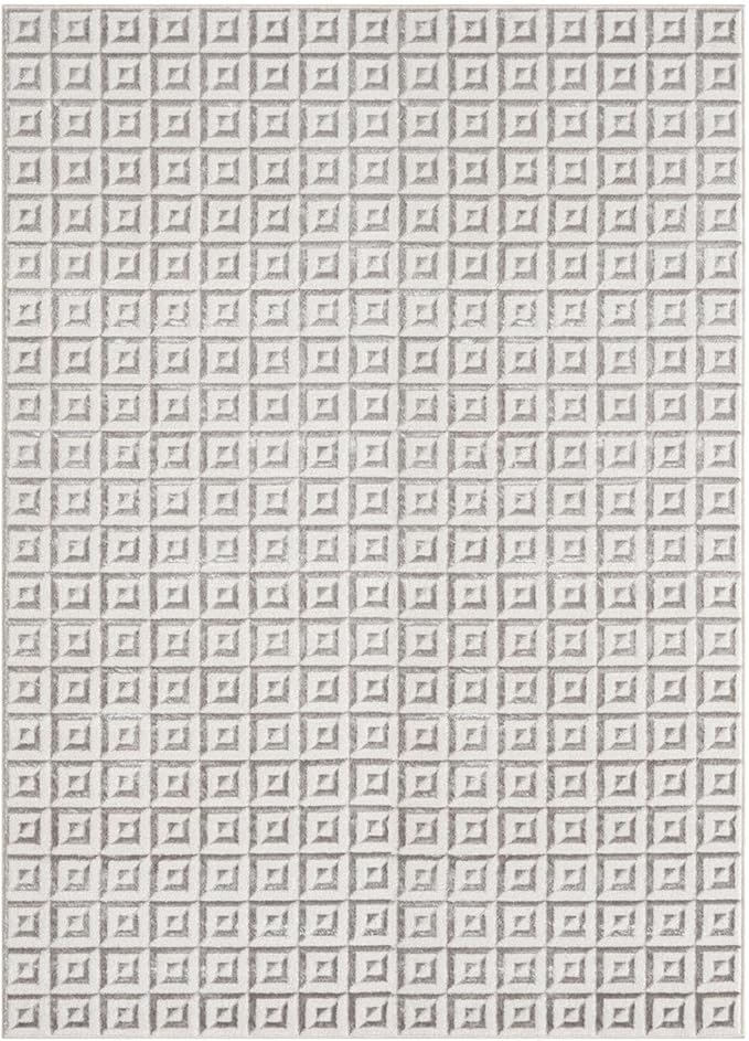 LUXE WEAVERS Geometric Greek Pattern Area Rug, Gray, 5'X7'