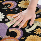 Erosebridal Trippy Mushroom Bathroom Mat Groovy Floral Microfiber Bath Rug Cute Rainbow 3D Entryway Door Mat 16x24 Two Groovy Party Boho Hippie Mushroom Bath Mat Retro Party Decorations Bath Rugs