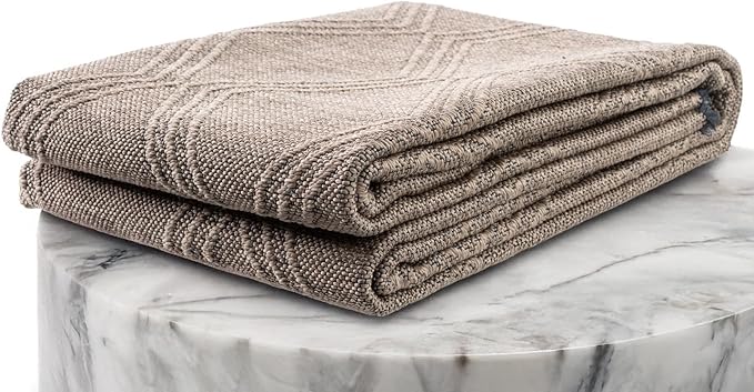 LUXE WEAVERS Modern Farmhouse Brown 6x9 Washable Area Rug, Anti-Slip Diamond Pattern Carpet