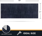 PURRUGS Dirt Trapping Door Mat 24" x 59", Non-Slip Machine Washable Entry Rug, Shoe Scraper, Dog Doormat, Super Absorbent Welcome Mat for Front & Back Door, Muddy Shoes & Paws, Navy Blue