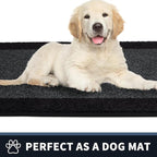 PURRUGS Dirt Trapping Door Mat 24" x 60", Non-Slip/Skid Machine Washable Entryway Rug, Shoes Scraper, Throw Rug, Super Absorbent Area Rug for Muddy Wet Shoes and Paws, Bluish Grey & Charcoal