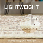 zesthome Washable Runner Rug 2.5x8 - Stain Resistant Entryway Rug,Ultra-Thin Kitchen Rugs, Anti Slip Backing Runner Rugs for Entrance Laundry Room Indoor Hallway (Cream/Beige,2.5'x8')