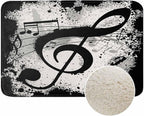 Music Notes Bath Rugs for Bathroom Durable Flannel Bath Rug Clearance Mats for Forlaundry Room and Kitchen Decor Carpt Washable 20 X 32 Inch Mat