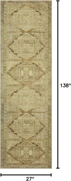 Loloi Magnolia Home by Joanna Gaines Sinclair Collection SIN-02 Khaki/Tobacco 2'-3" x 11'-6", .25" Pile Height, Machine Washable, Runner Rug