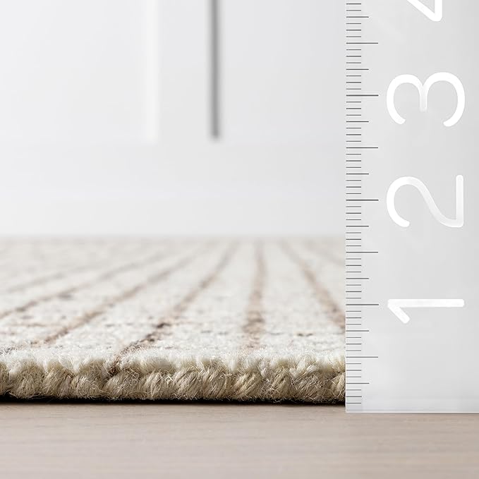 Rugs USA Melrose Cream, 2'6" x 10', Wool & Cotton, Soft and Cozy, High Traffic, Stain Resistant, Easy Clean, Durable Runner for Bedroom, Living Room, Dining Space, Den, Foyer, Entryway