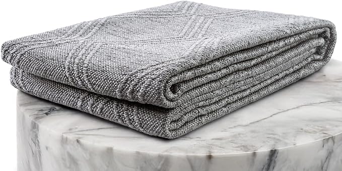 LUXE WEAVERS Modern Farmhouse Gray 5x7 Washable Area Rug, Anti-Slip Diamond Pattern Carpet