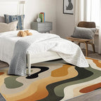 Neutral Color Rug, 5x7 Rug, Earth Tone Rugs for Living Room Bedroom, Vintage Large Area Rug, Washable Rug Non Slip Soft Indoor Carpet, Kids and Pets Friendly, Neutral Color Home & Room Decor