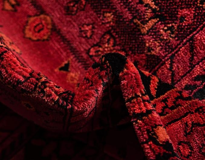 Unique Loom Tekke Collection Area Rug - Sheibani (10' x 14' 1" Rectangle, Red/ Black)