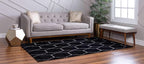 Unique Loom Trellis Frieze Collection Area Rug - Geometric (5' 1" x 8', Black/ Ivory)