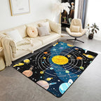 Outer Space 3 x 5 Area Rug Universe Solar System Rugs for Living Room | Cosmic Planet Washable Rug, Educational Learning Galaxy Carpet Indoor Floor Mat