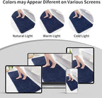 Navy Bathroom Rugs 24x36 Non Slip Fluffy Bath Mat for Bathroom Floor Washable Plush Luxury Bath Rug for Tub Soft Shaggy Absorbent Shower Sink Mat
