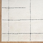 Abani Cream Area Rug – 3' x 5' – Oliver Collection – Striped Pattern – Non-Shedding, Easy to Clean – Durable for Living Room, Bedroom, or Office, Pet & Child Friendly