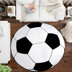 Soft Boys Soccer Rug, Round Rugs for Bedroom, Bedside Area Carpet for Kids, Soccers Lovers Home Decor Indoor Circle Carpets for Living Room, Nursery, Dorms Machine Washable,47 Inch